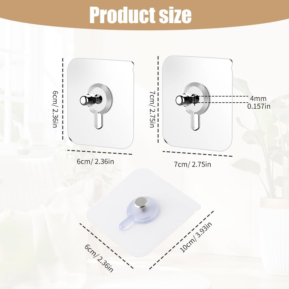 Drill Free Adhesive Hooks, Upgraded Picture Hangers Without Nails