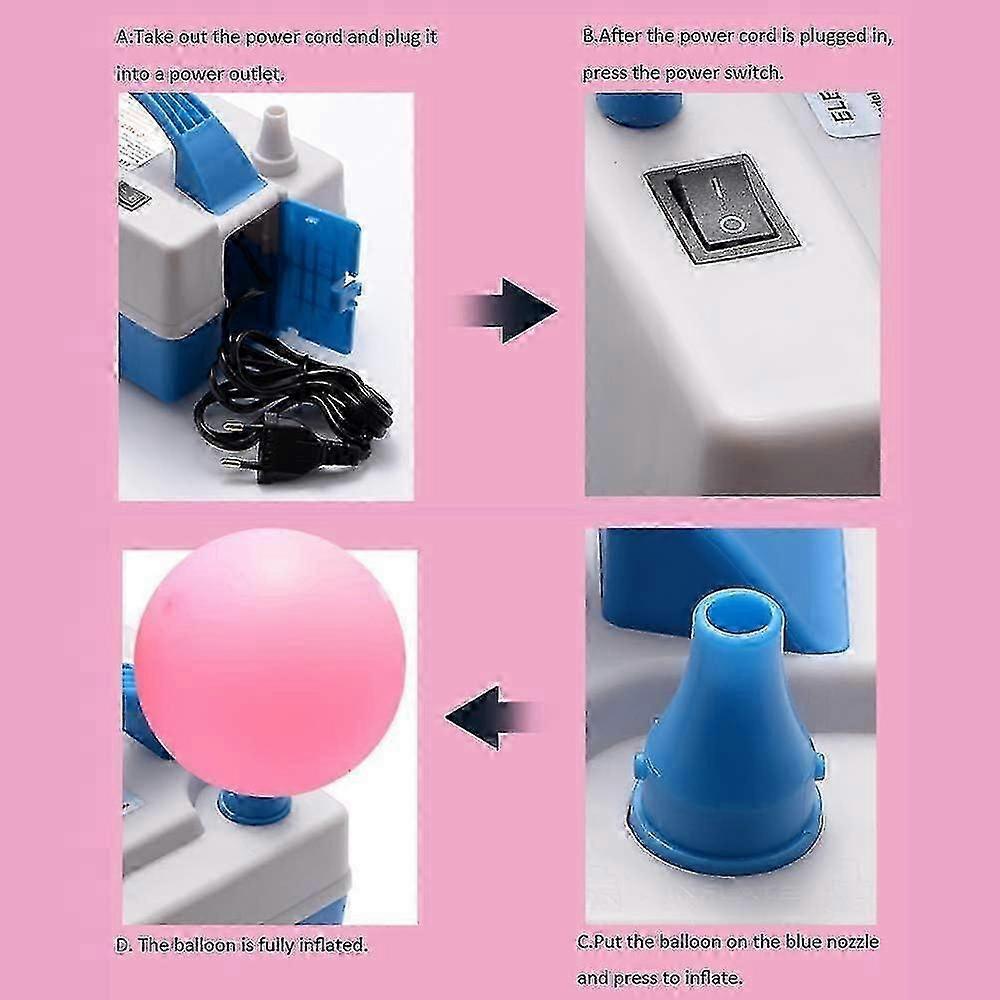 Electric Balloon Pump 600W Double Nozzle Quick Inflator for Balloons Pool Toys
