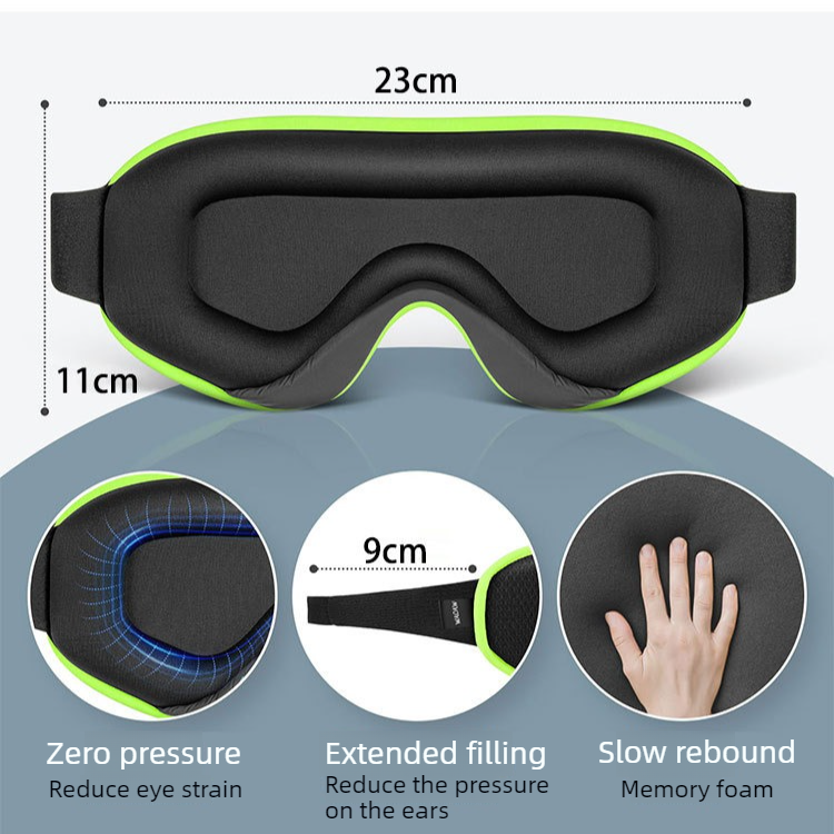 3D Contoured Memory Foam Sleep Eye Mask, Zero Pressure Breathable Mesh Eye Cover with Adjustable Strap for Travel, Naps, and Night Sleep - Red