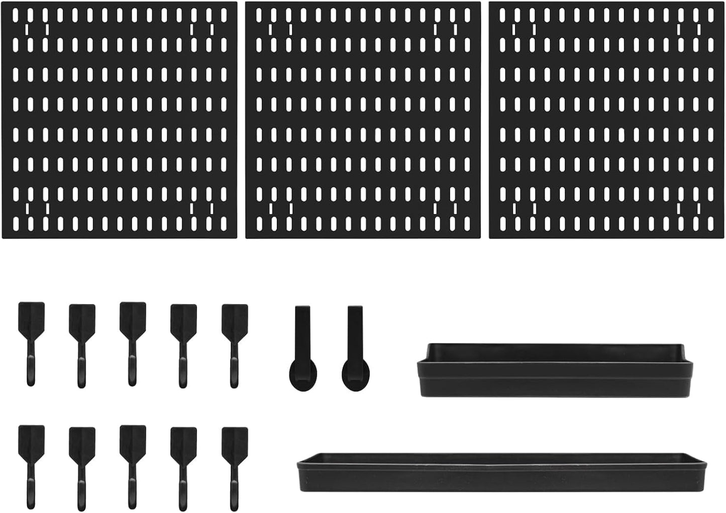 CARLA HOME Pegboard Wall Organizer Kit with Black
