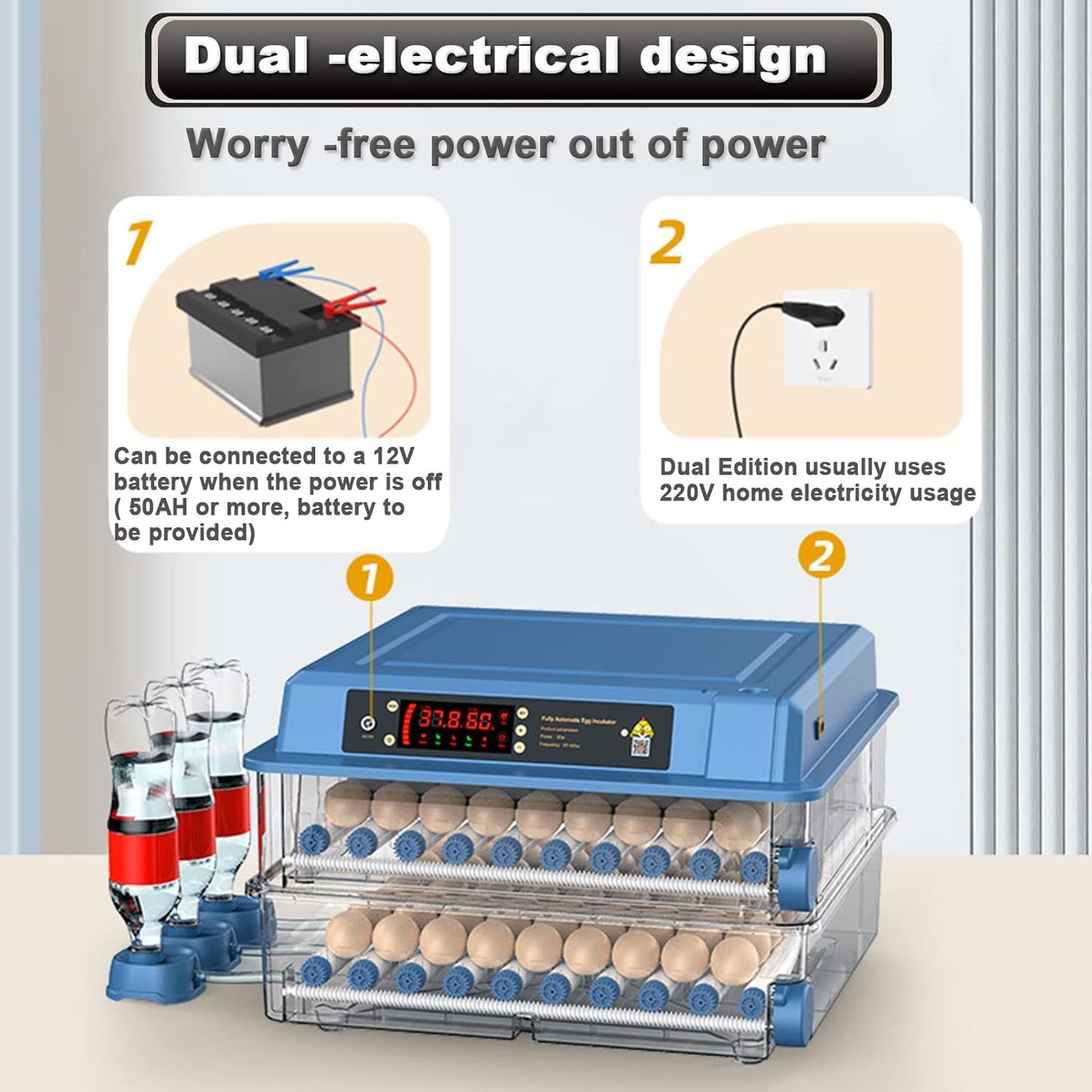 CARLA HOME 128 Egg Incubator with Automatic Turning & LED Display