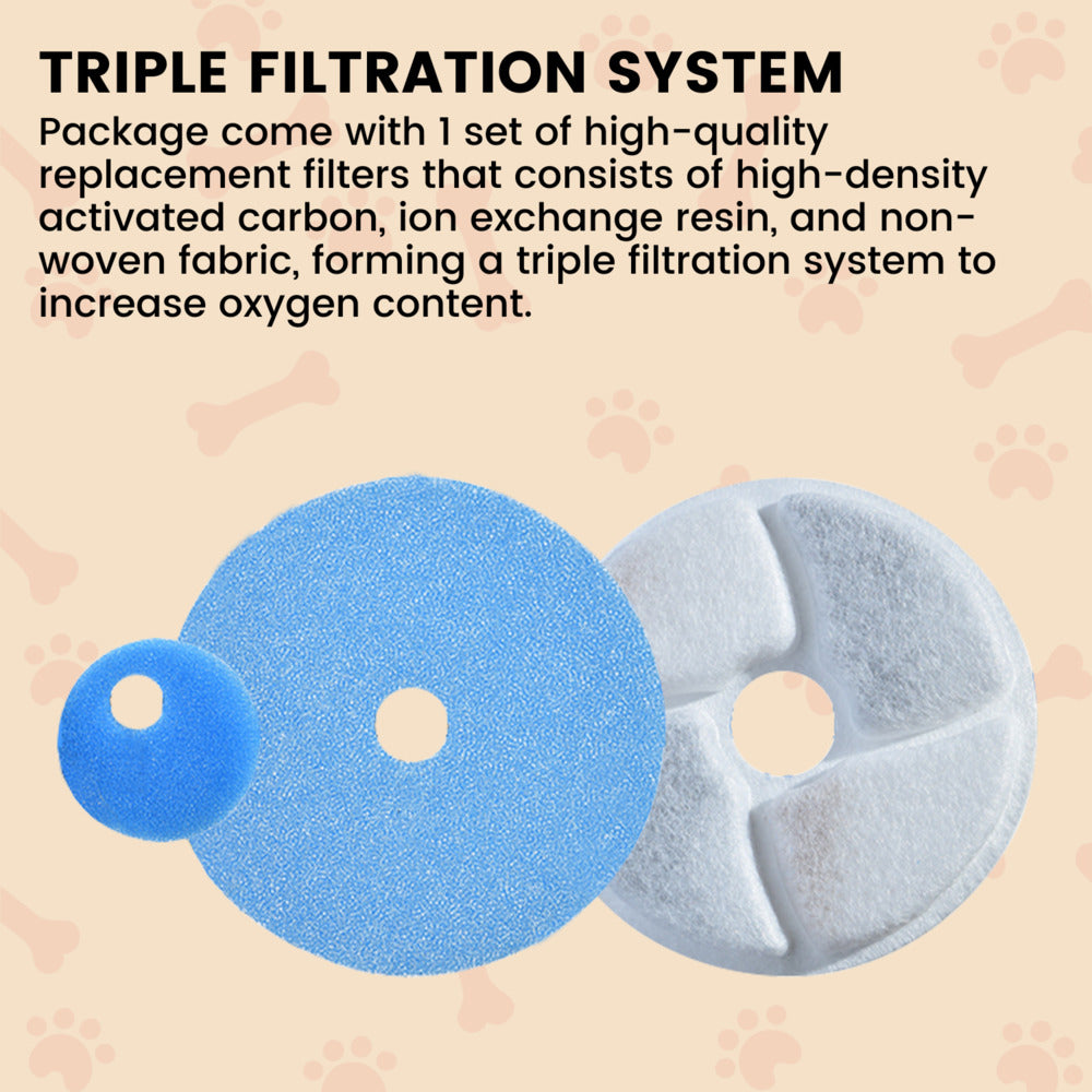 Floofi Pet Water Fountain 2.6L Filter 6Pcs Per Pack