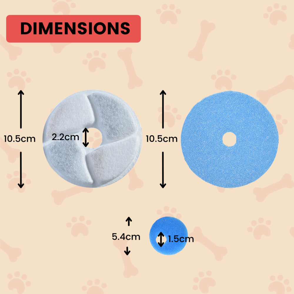 Floofi Pet Water Fountain 2.6L Filter 6Pcs Per Pack