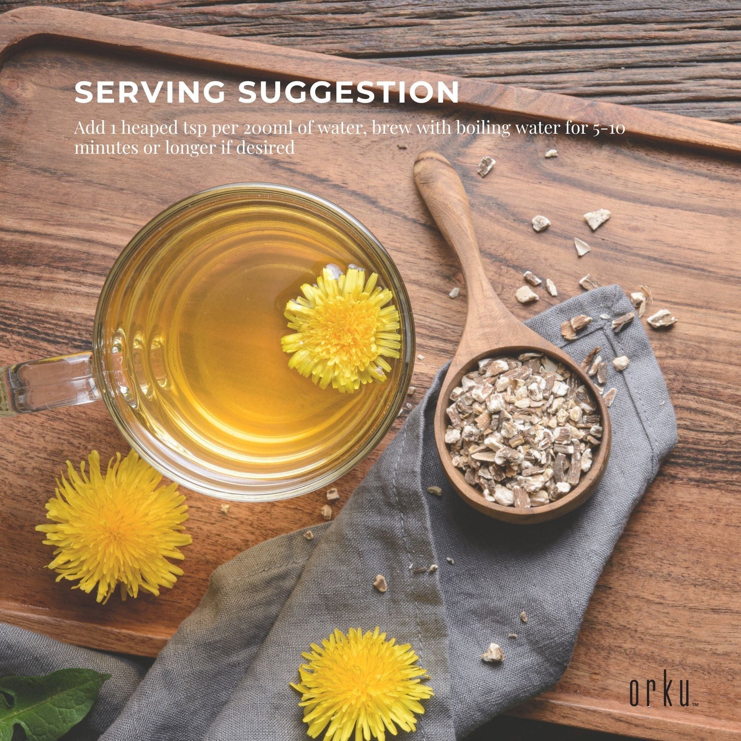 400g Organic Dandelion Root - Dried Raw Herbal Tea