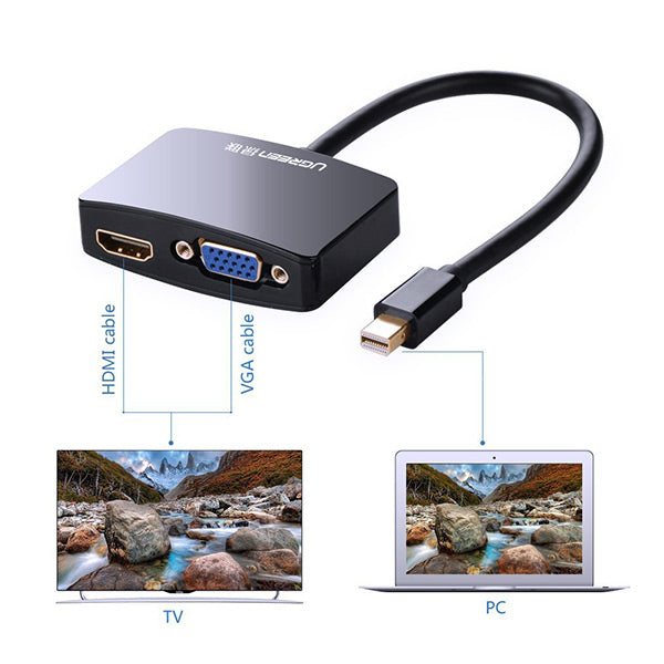 UGreen 4K Mini DisplayPort to HDMI / VGA Adapter - Black