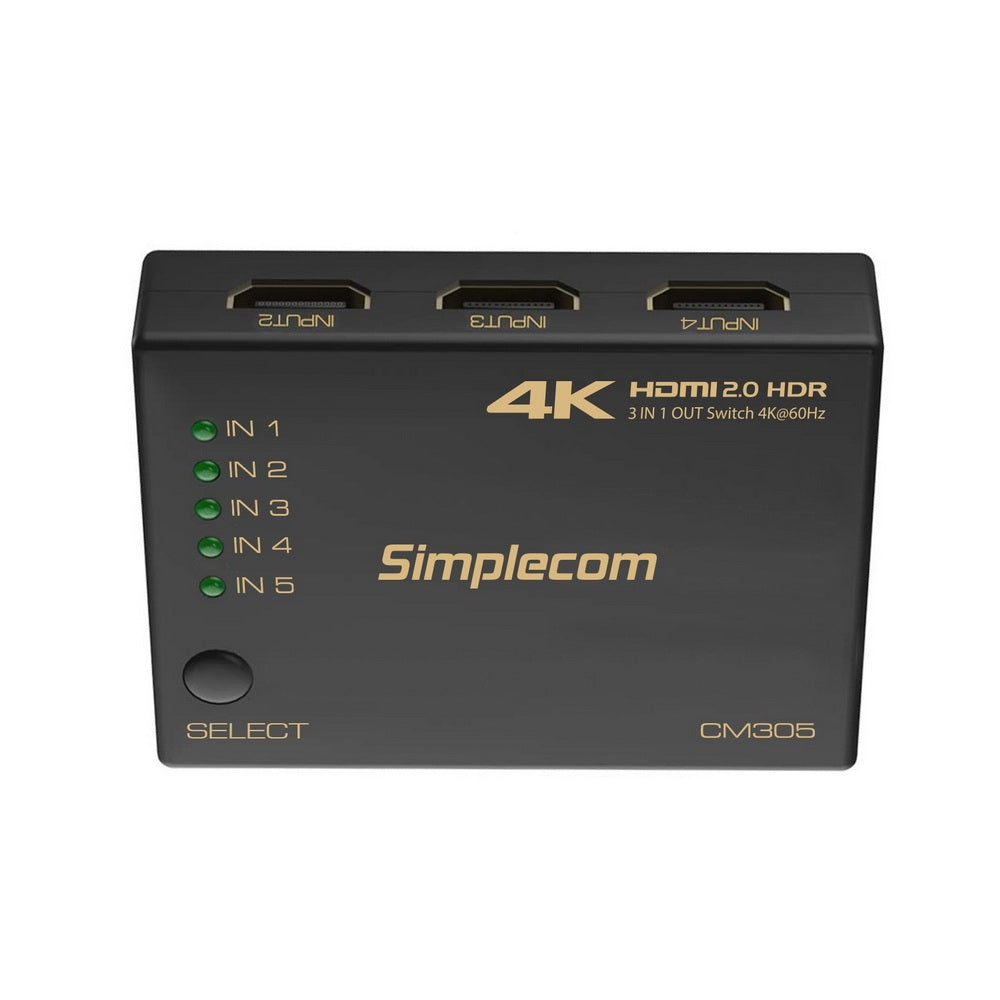 Simplecom CM305 5 Way HDMI Switch 5 IN 1 OUT Splitter