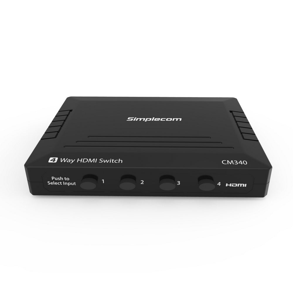 Simplecom CM340 Mechanical 4 Way Manual Push Button HDMI Switch Box