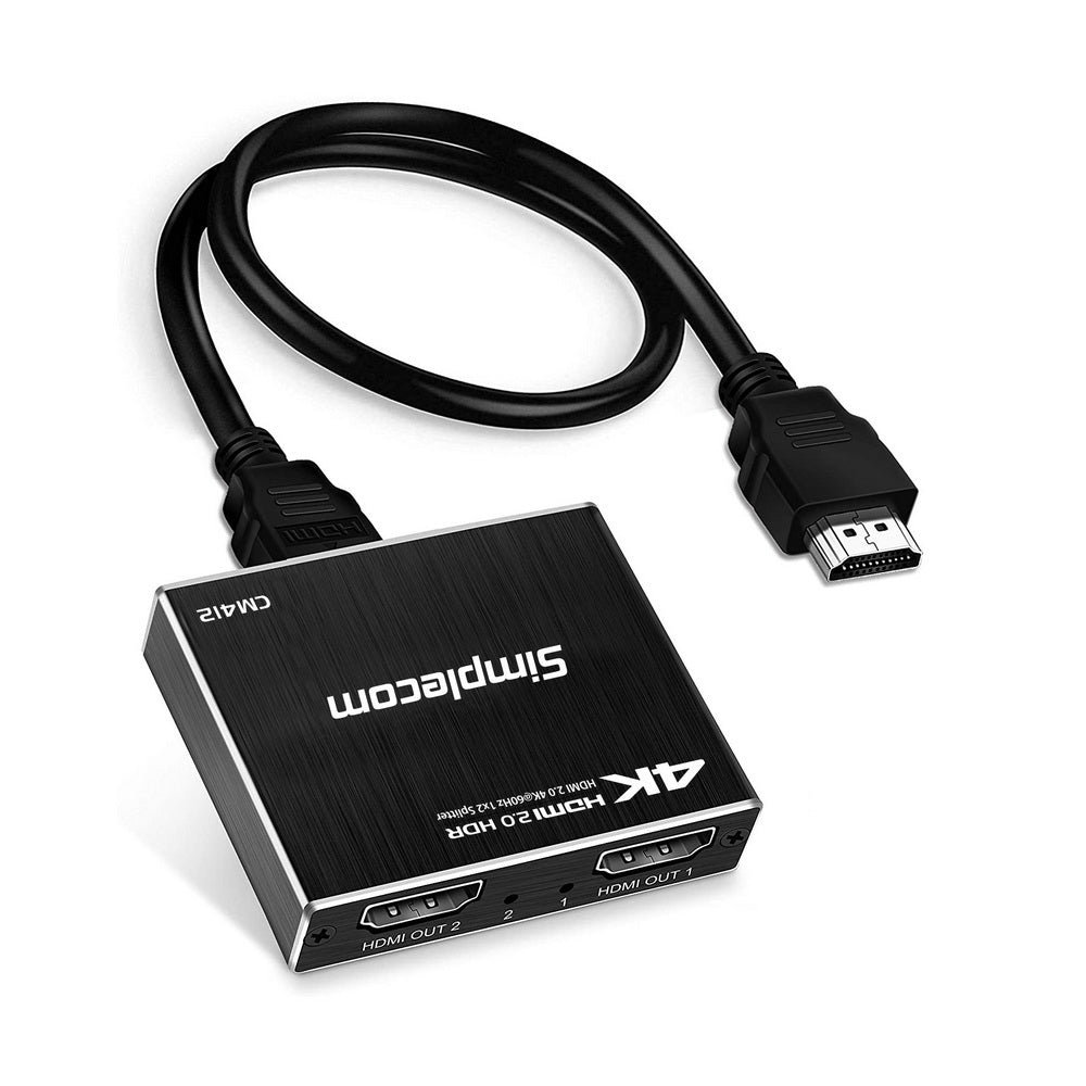 Simplecom CM412 HDMI 2.0 1x2 Splitter 1 IN 2 Out 4K@60Hz HDR10
