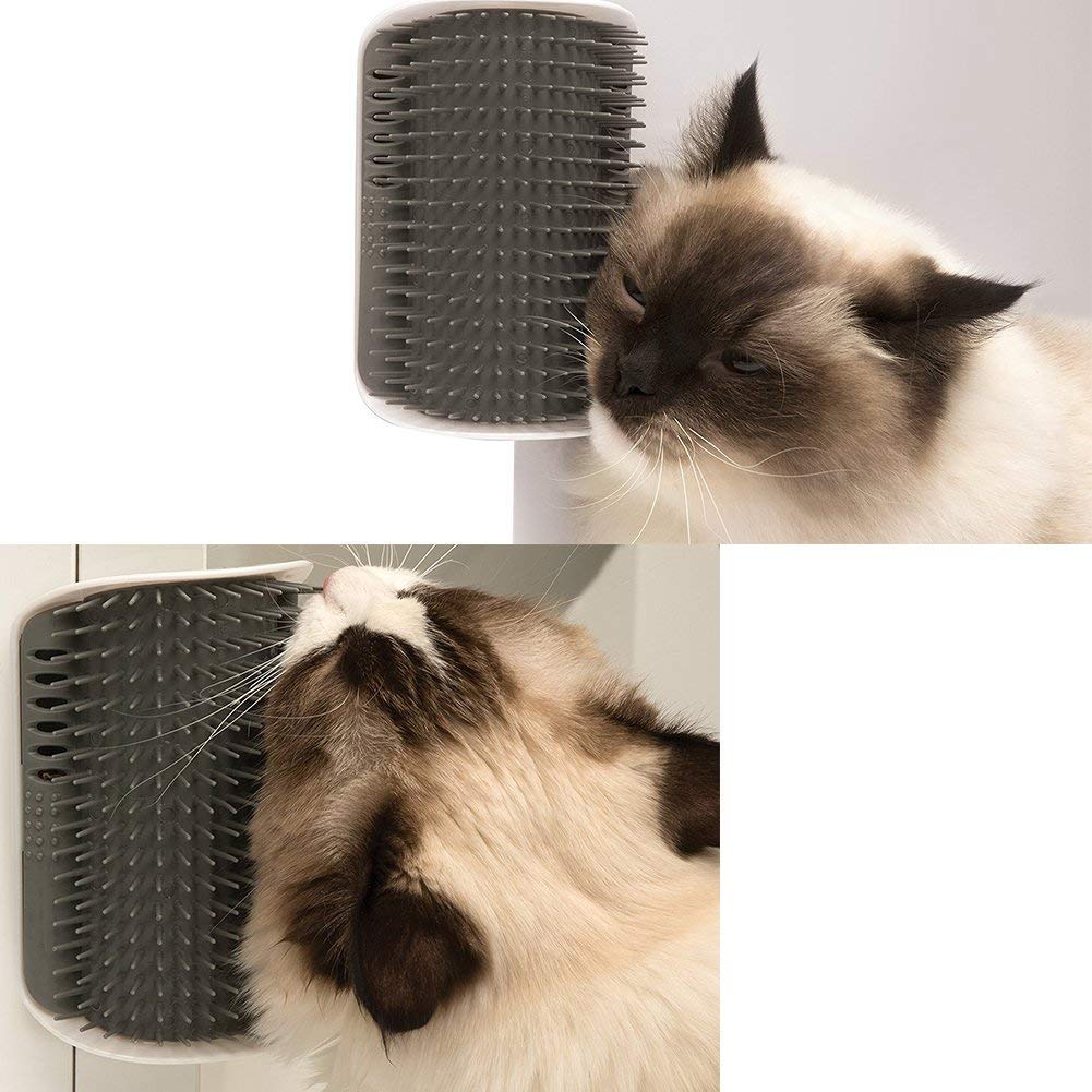 Cat Self Groomer Catnip Wall Corner Scratcher Comb Grooming Massage Brush