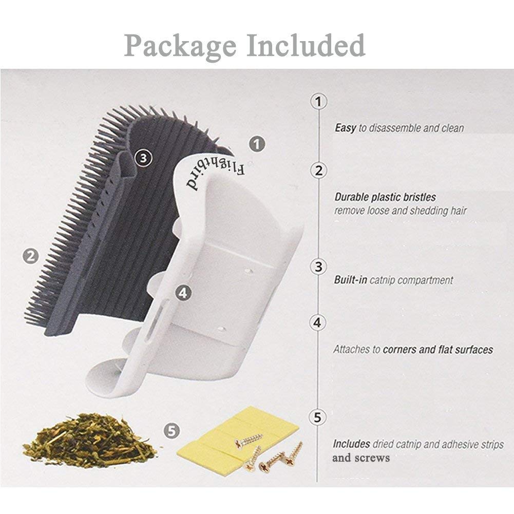 Cat Self Groomer Catnip Wall Corner Scratcher Comb Grooming Massage Brush
