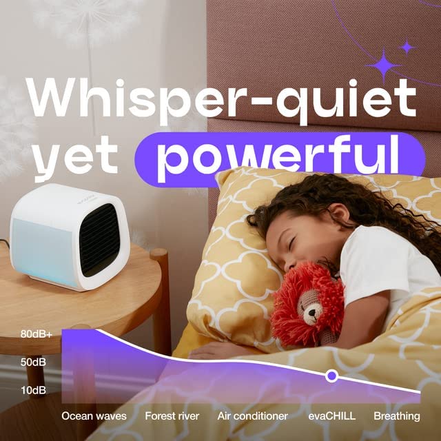 Evapolar evaCHILL - Personal Portable Air Cooler and Humidifier, with USB Connectivity and LED Light, Grey