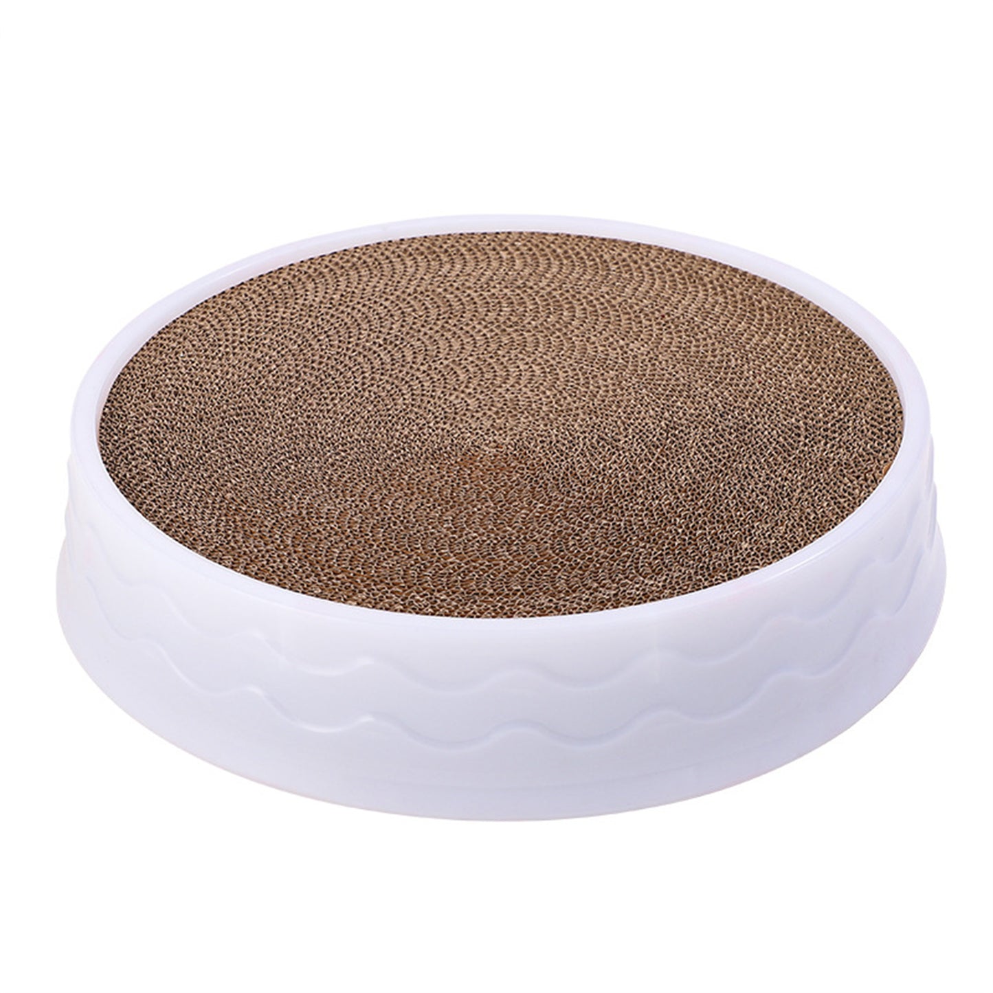 Pawfriends Cat Claw Plate Wear-Resistant Replaceable Rnd Corrugated Paper White