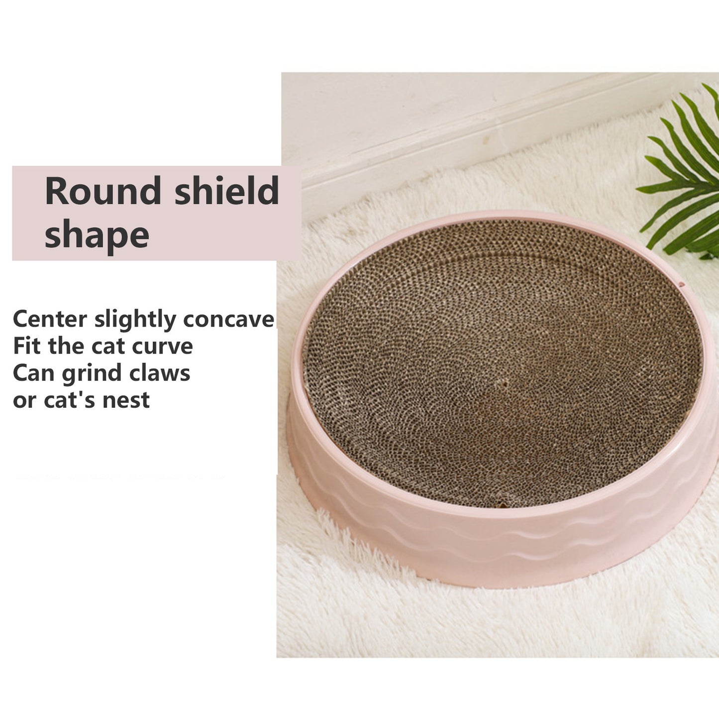 Pawfriends Cat Claw Plate Wear-Resistant Replaceable Rnd Corrugated Paper White