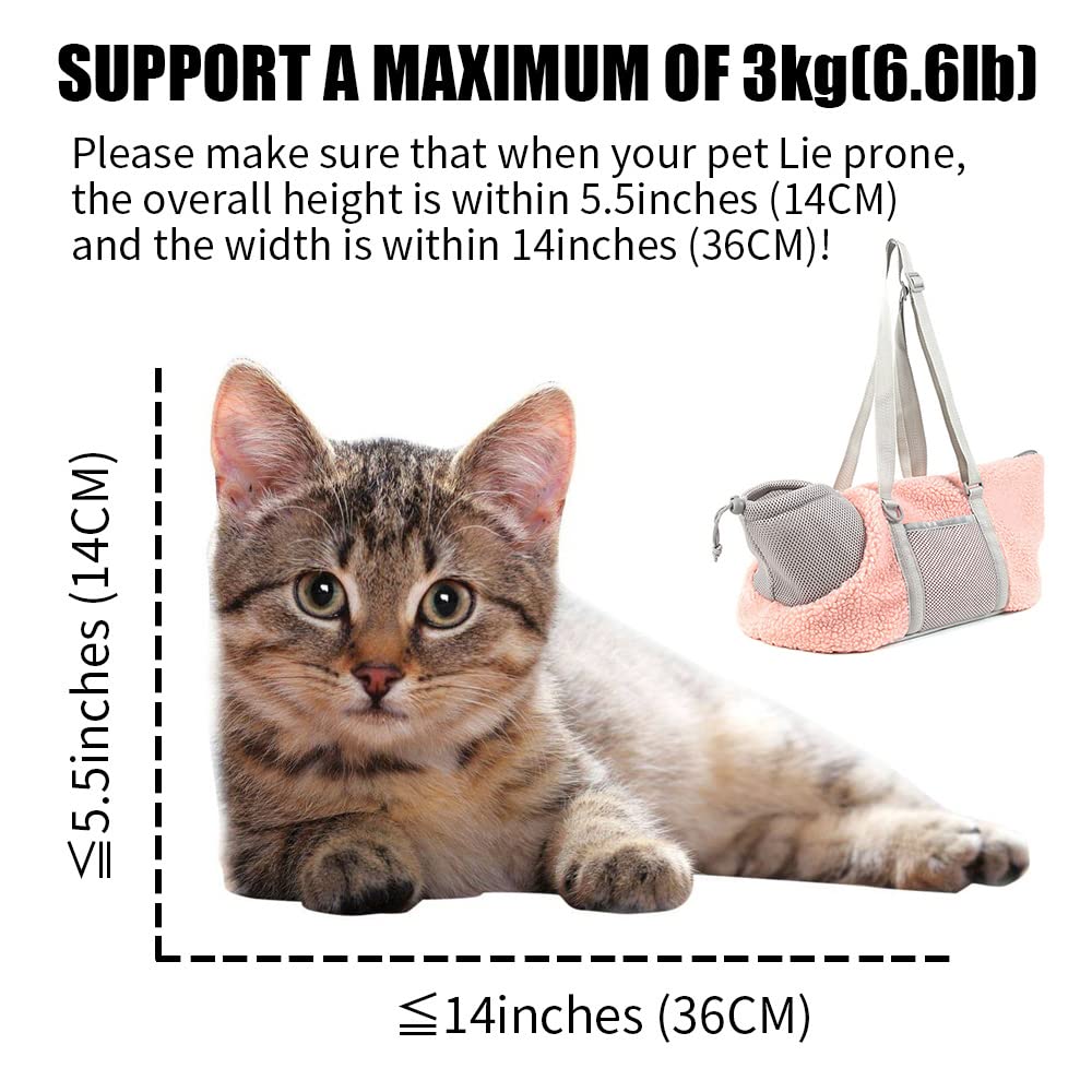 LIFEBEA Comfy Shoulder Bag for Small Dogs, Puppies, Kittens Up to 3kg Grey