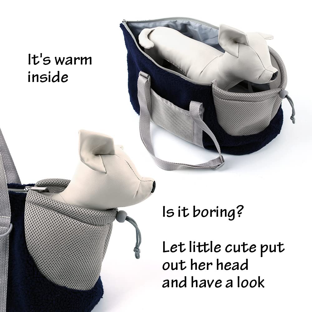LIFEBEA Comfy Shoulder Bag for Small Dogs, Puppies, Kittens Up to 3kg Grey
