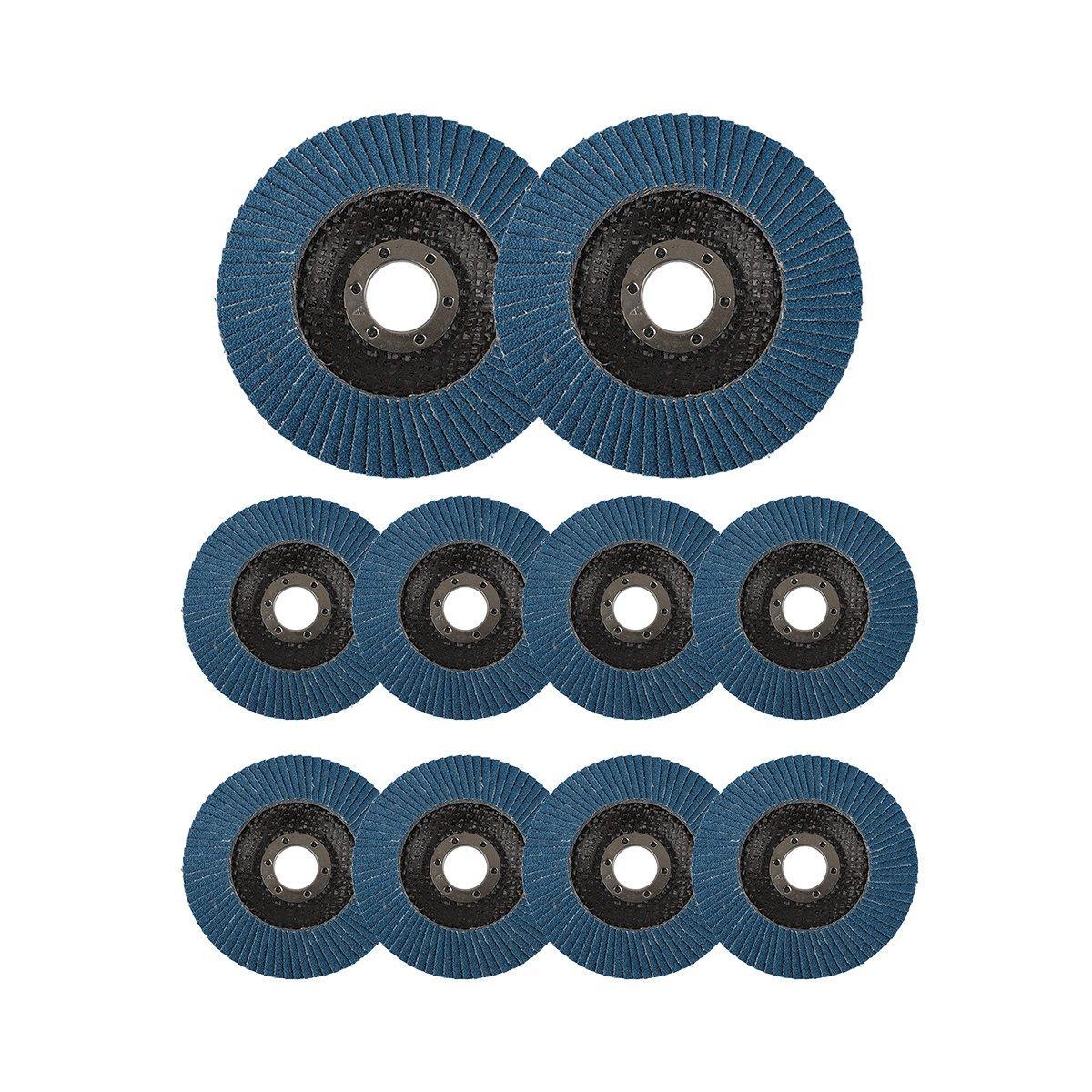 10pcs Flap Disc 40/60/80/120 Grit Angle Grinder Wheel Set Durable
