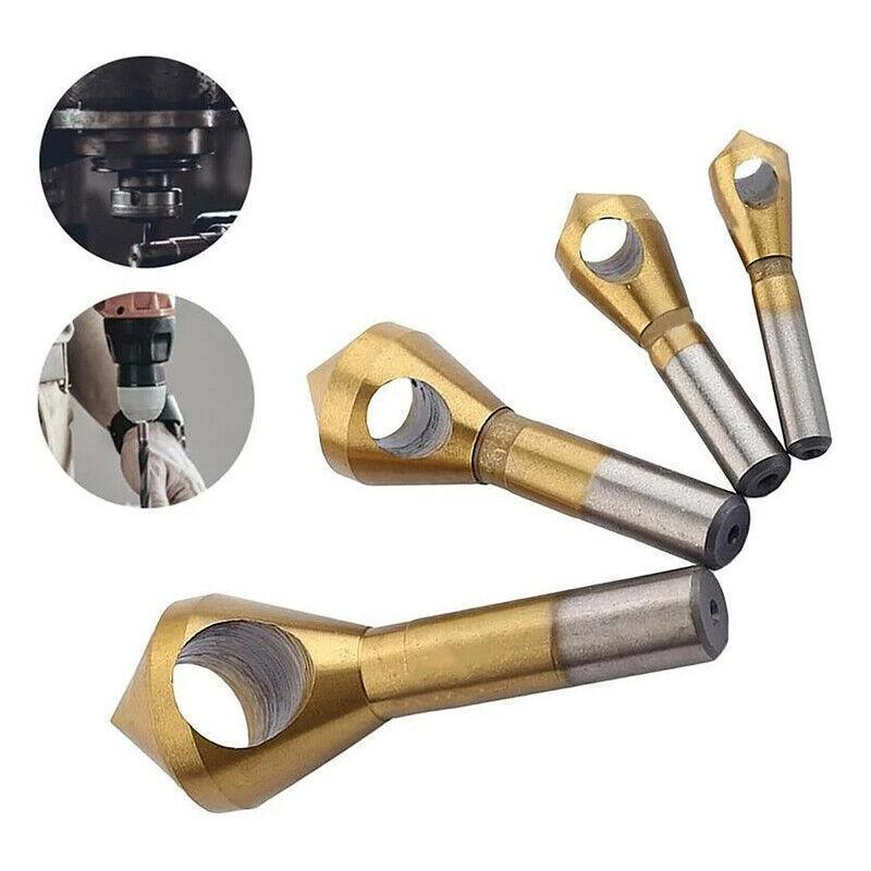 HSS Countersink Chamfer Drill Bit Set Titanium Coated Deburring Tools