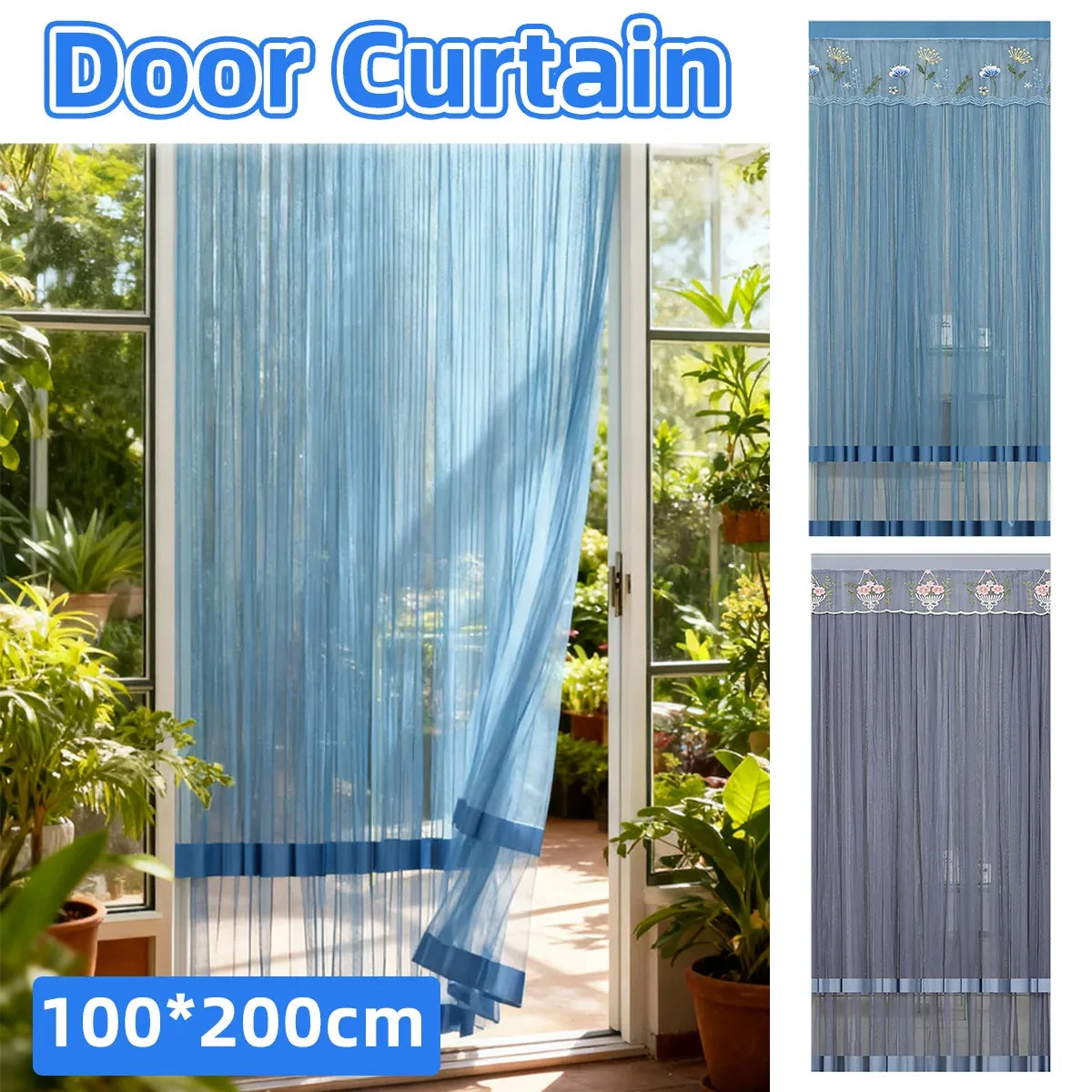 Door Curtain Breathable Insect Proof Durable High-Quality for Home Kitchen Use - Grey