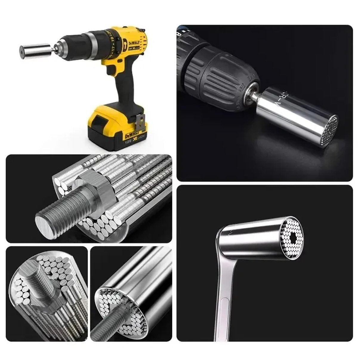2PACK Universal Socket Grip Multi-Function Ratchet Wrench