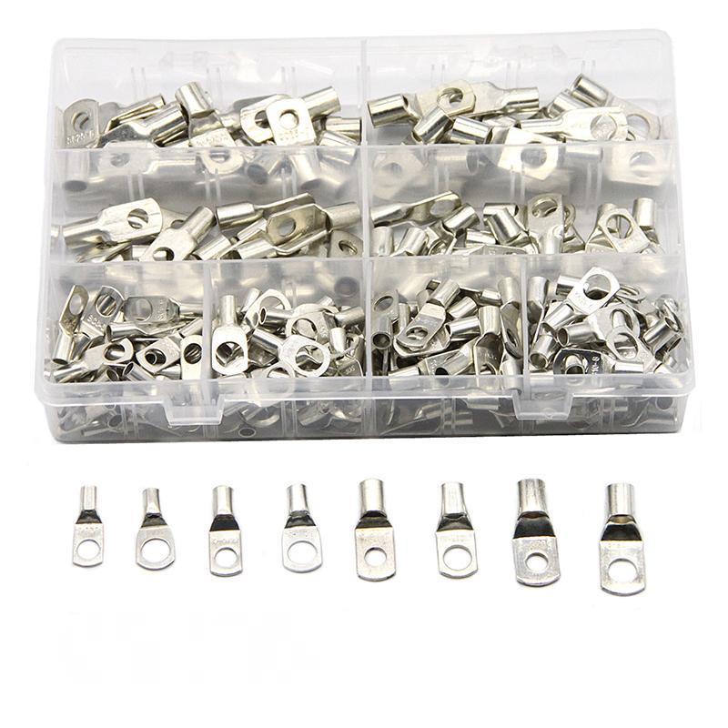 240Pcs 4WD Cable Lug Ring Battery Copper Tube Connector Kits
