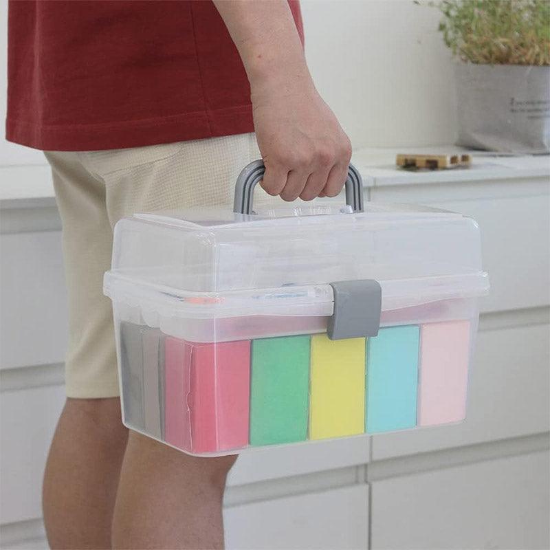 Translucent Three Layer Toolbox Multifunctional Folding Storage Box