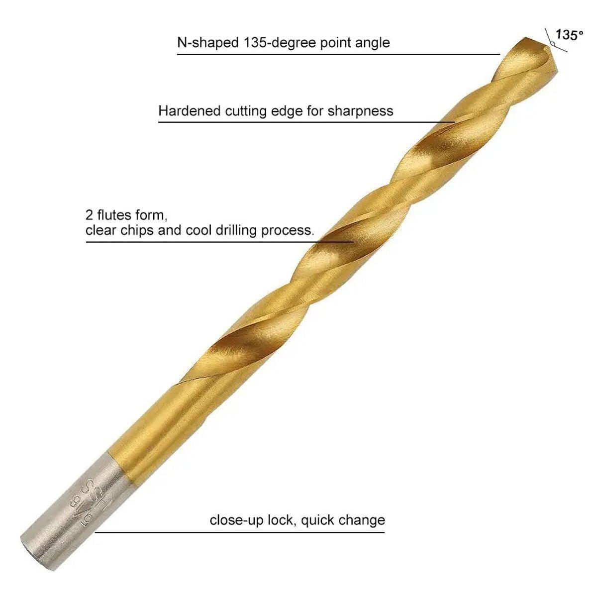 HSS Titanium Drill Bit Tool Set 1.5-8mm Twist Drill For Wood Metal Grooving