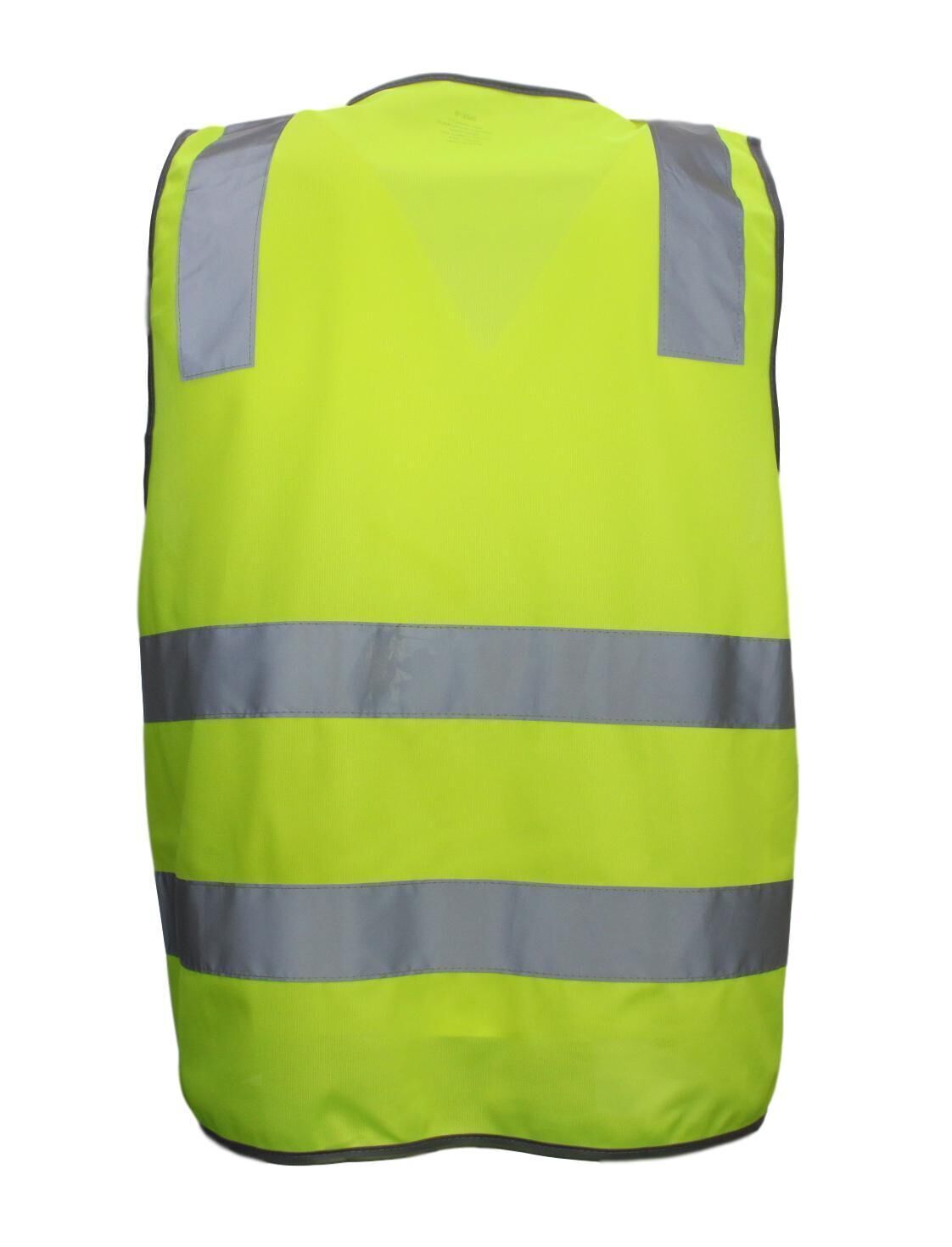 Hi Vis Safety Vest Reflective Tape Zip Up Workwear Pocket High Vis