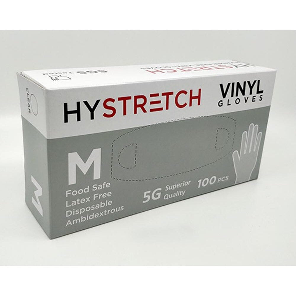 Clear Disposable Vinyl Gloves Powder Free Latex Free Bulk - 1 Box - M