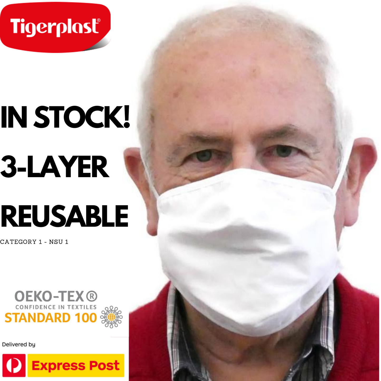 TIGERPLAST Fabric Face Mask Washable Reusable Mask