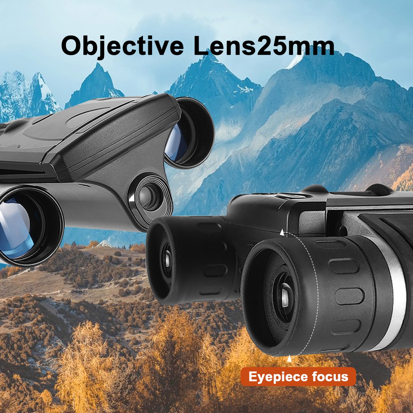 Black HD Digital Camera Binoculars 8X Zoom - Record Video & Photos