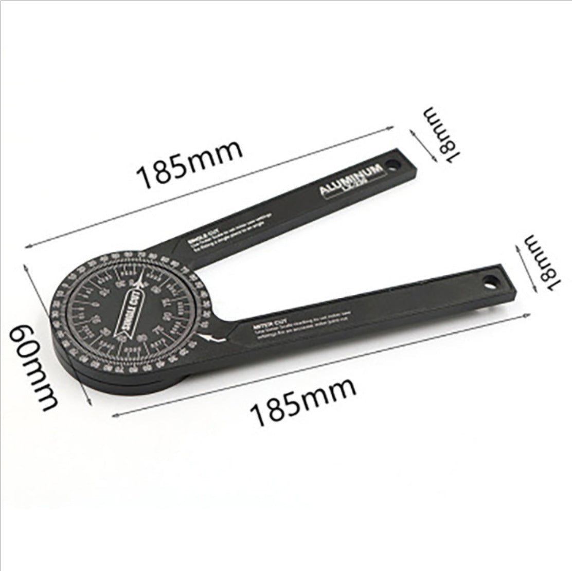 Black Precision 360-Degree Miter Saw Protractor - Aluminum Alloy Angle