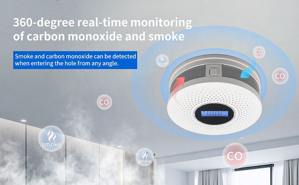 2-in-1 Smoke & Carbon Monoxide Detector with LCD Display