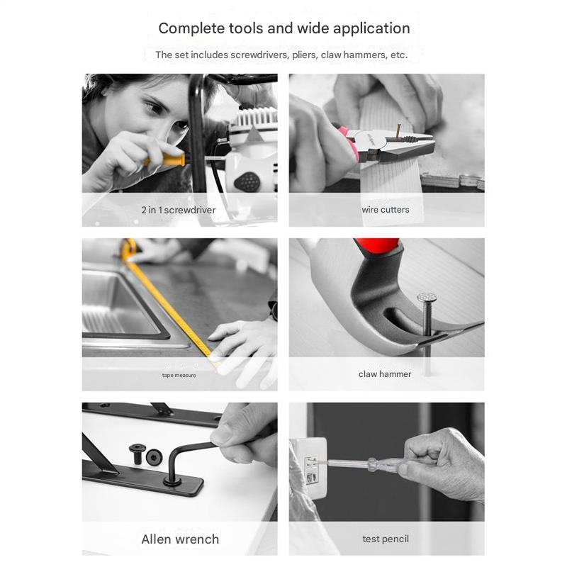 13-Piece Essential Household Tool Kit - Compact Home Repair & DIY Set