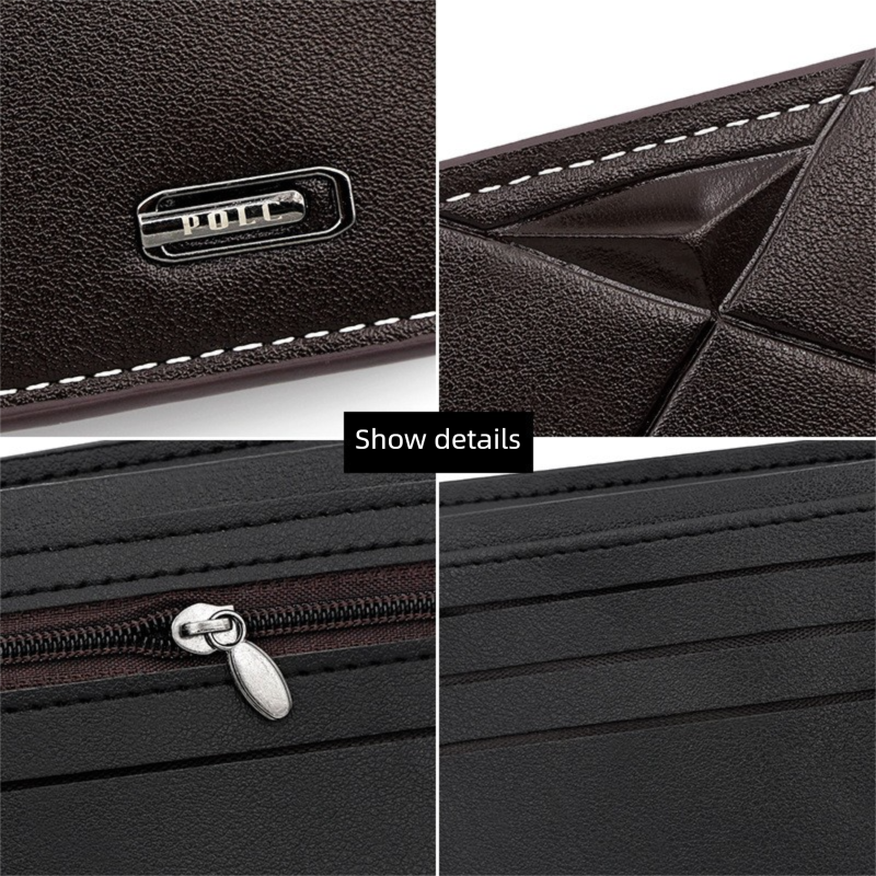 Black Men's PU Leather Bifold Wallet