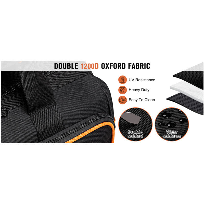 Heavy-Duty 17-Inch Tool Bag with 46 Pockets, Waterproof Base