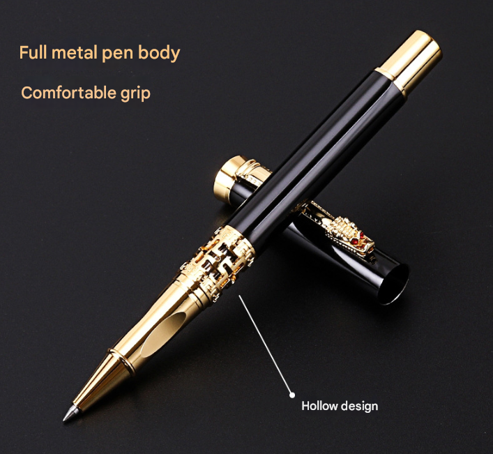 Light Blue Two-piece Set Luxury Retro Dragon Head Signature Pen Gift Set