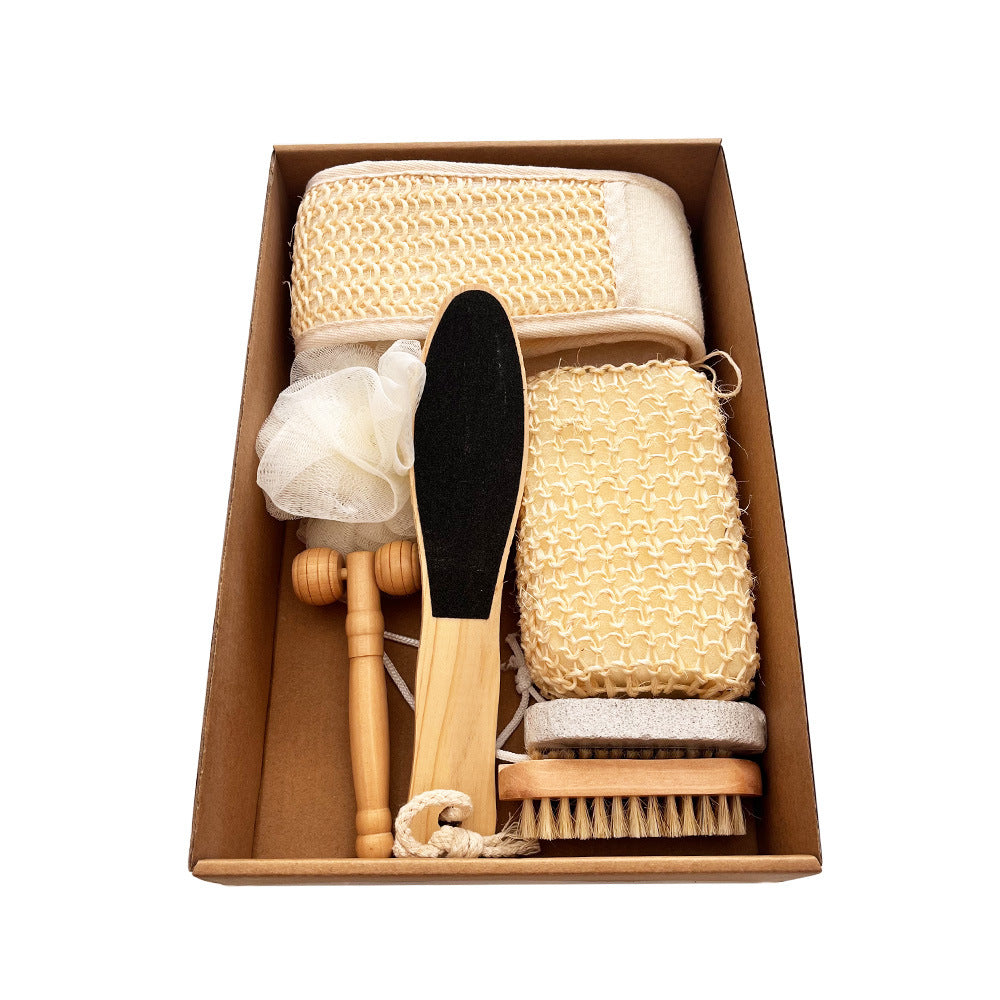 7pcs Natural Spa Bath Gift Set - Includes Body Brush etc.