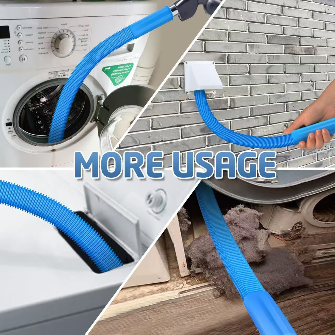 Sealegend Dryer Vent & Washing Machine Deep Cleaner Kit - 8M Flexible Vacuum Hose