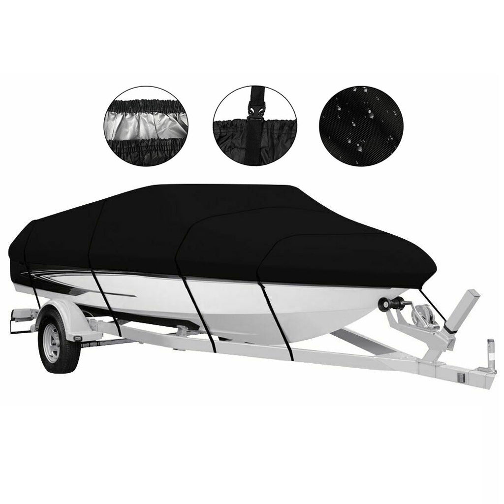 Waterproof Boat Cover 21-24ft Square Bow Jon Boat & Pontoon UV Resistant