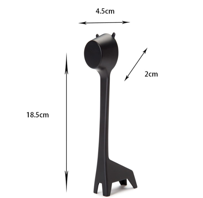 Giraffe-Shaped Coffee Scoop Set of 10 in Black ABS Plastic