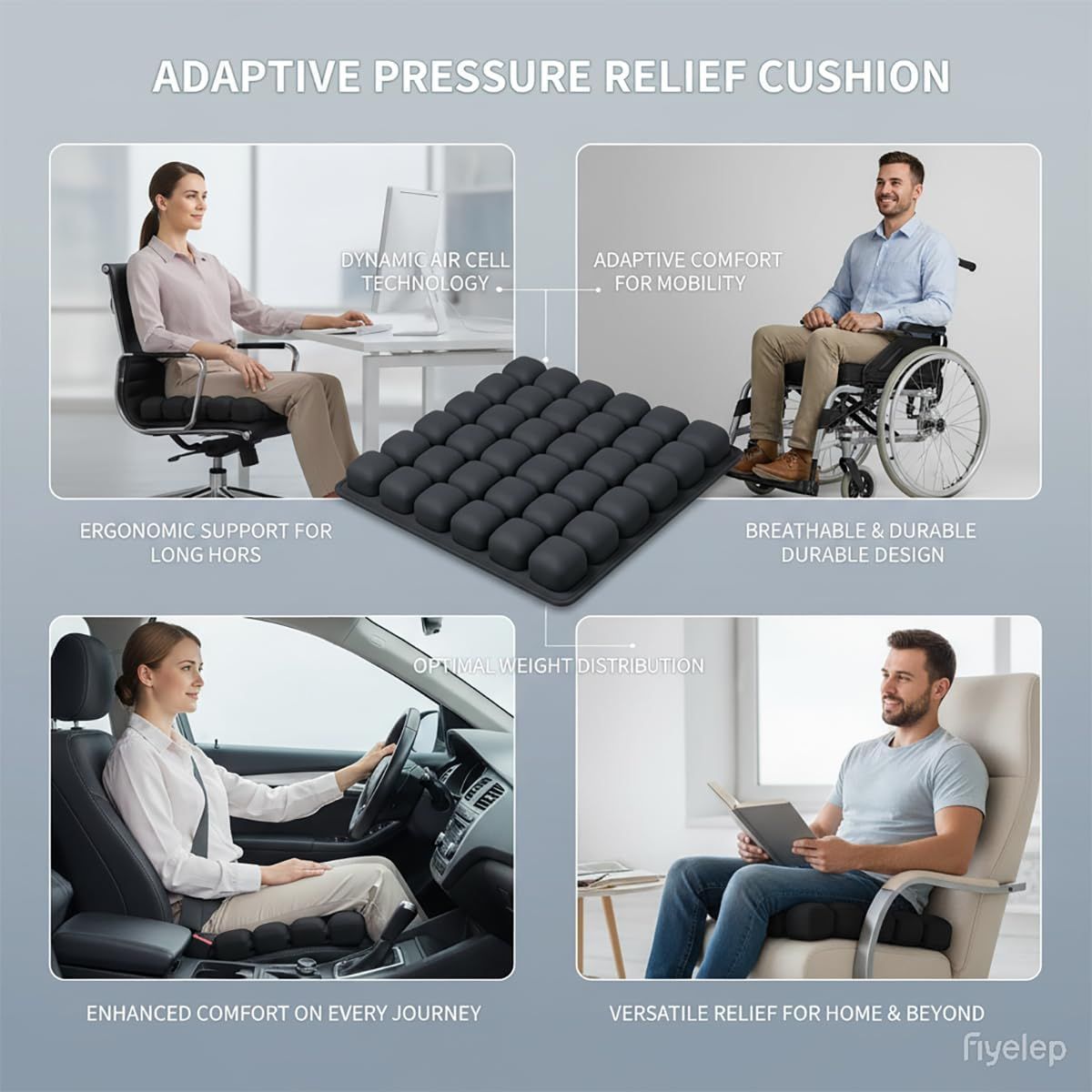 Bohemian Style Portable 3D Aircell Travel Inflatable Seat Cushion