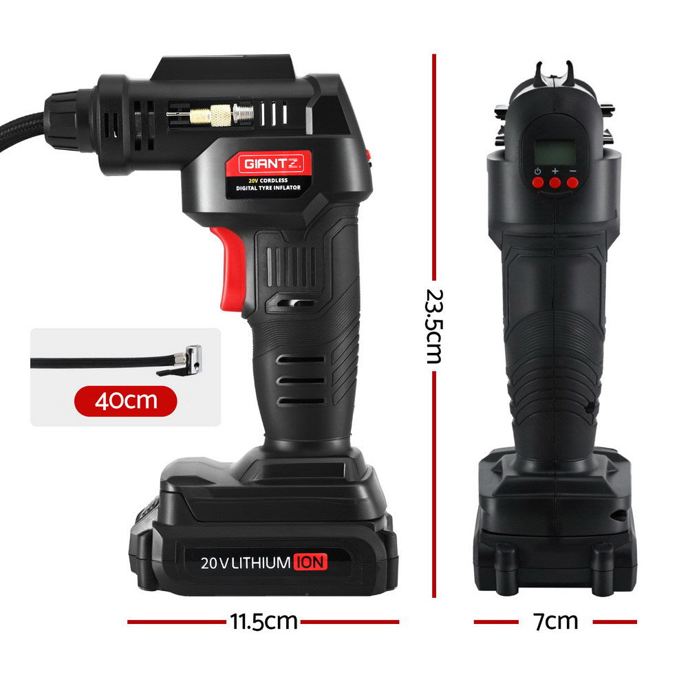 Giantz Cordless Tyre Inflator Portable Air Compressor Pump Digital LED