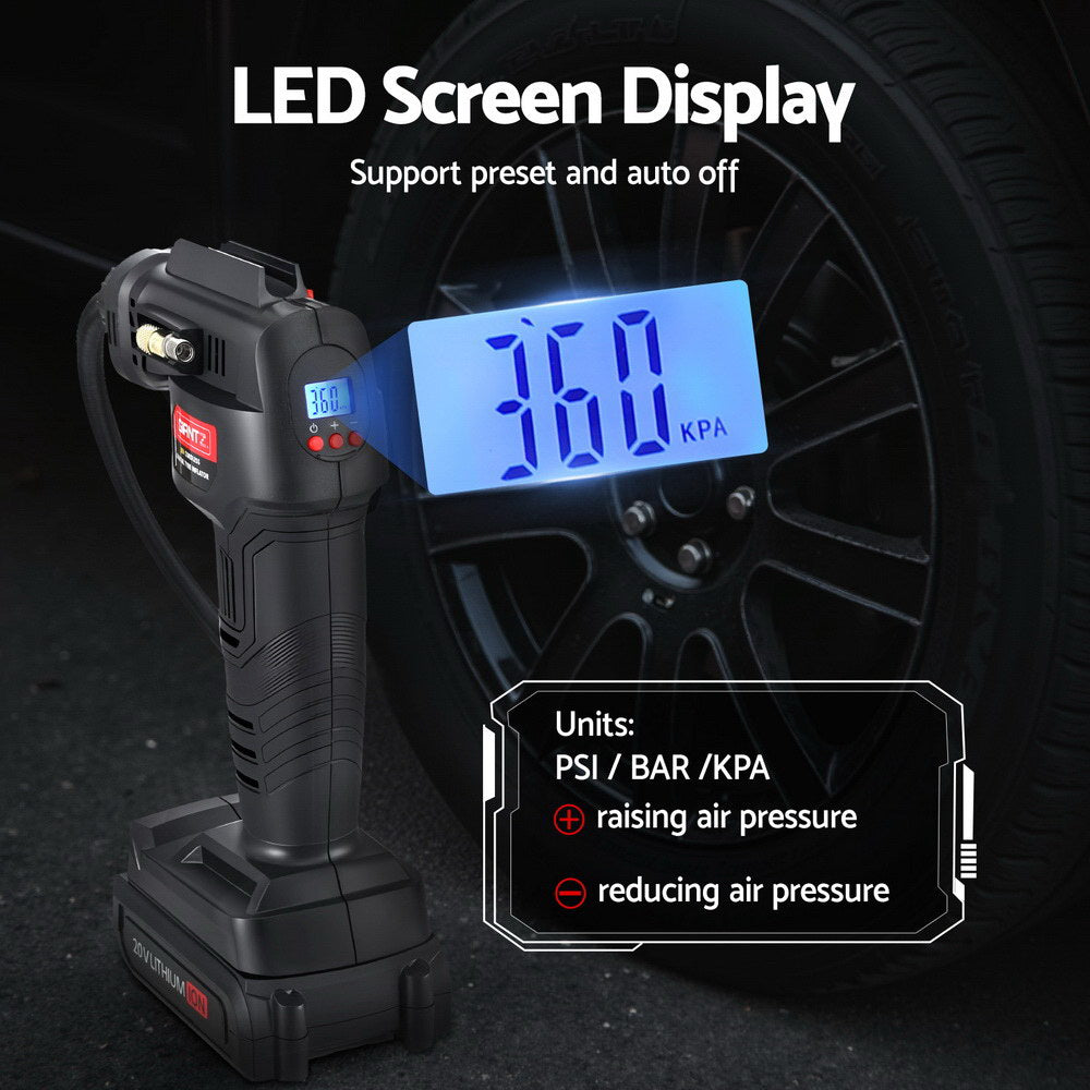 Giantz Cordless Tyre Inflator Portable Air Compressor Pump Digital LED