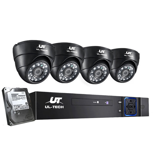 UL-tech CCTV Security System 8CH DVR 4 Cameras 1TB Hard Drive