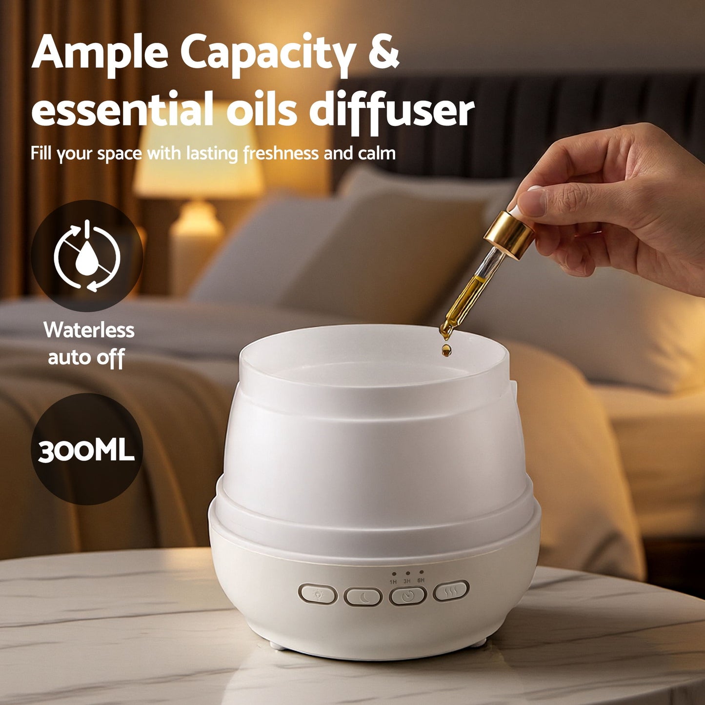 Devanti Ultrasonic Essential Oil Aroma Diffuser 300ml