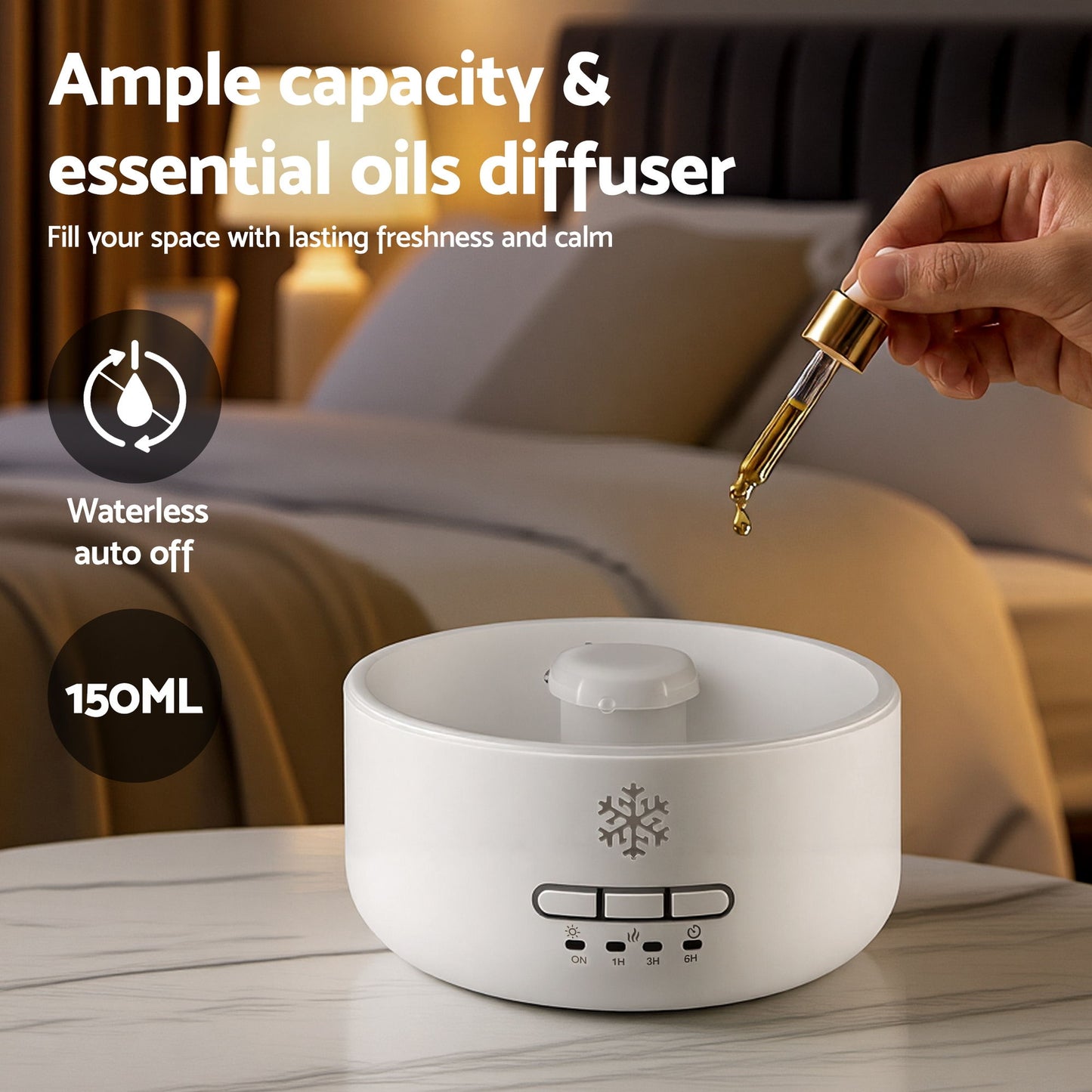 Devanti 150ml Salt Lamp Aroma Diffuser Ultrasonic Humidifier