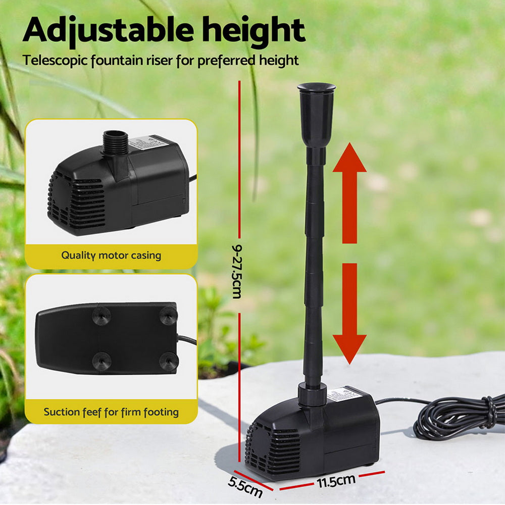 Gardeon Solar Pond Pump Submersible Water Fountain Kit with 2 Panels