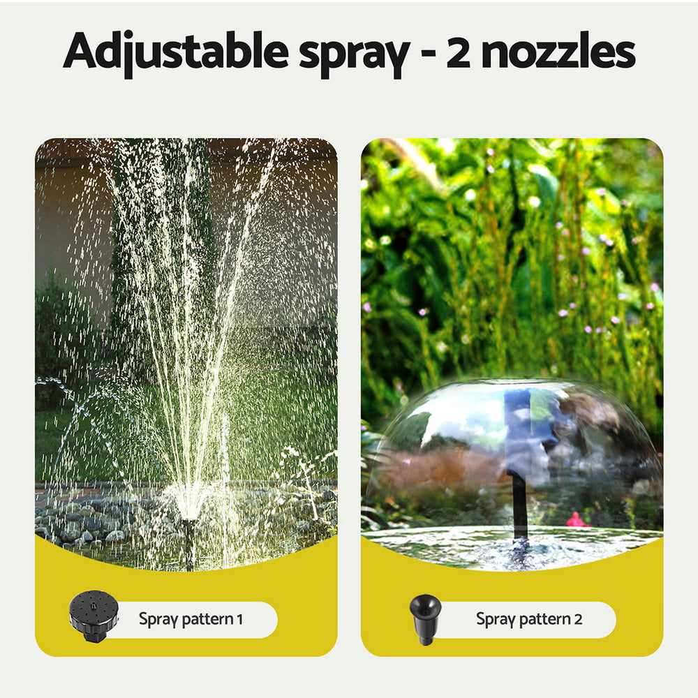 Gardeon Solar Pond Pump Submersible Water Fountain Kit with 2 Panels