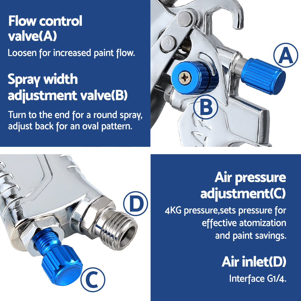 Giantz Spray Gun Paint Gun HVLP Gravity Feed