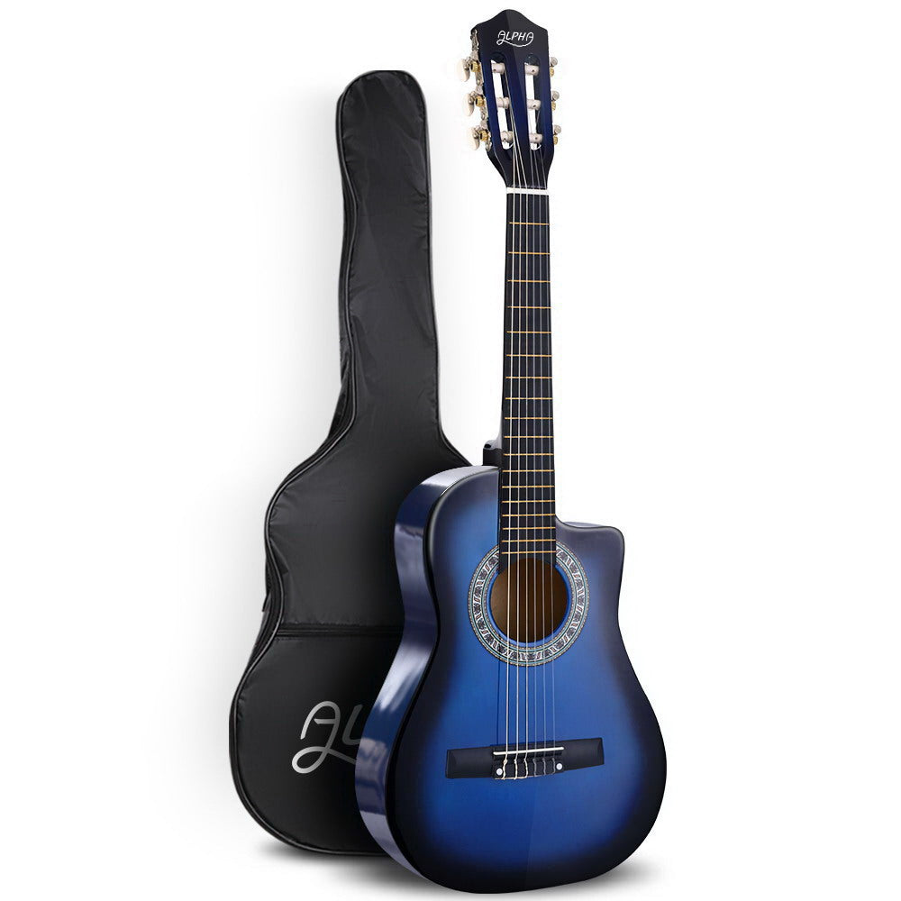 Alpha 34 Inch Classical Guitar Wooden Body Nylon String Beginner